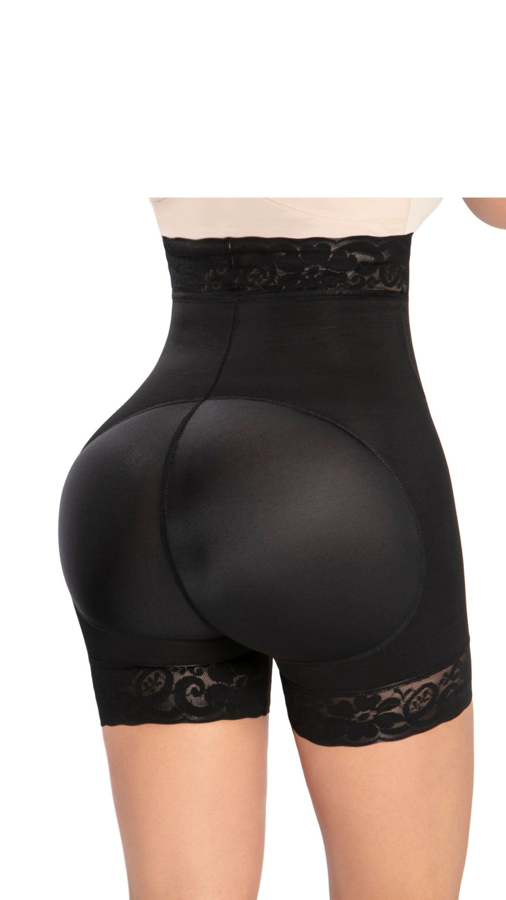 FAJA SHORT LEVANTA COLA TALLE ALTO PRETINA EN ENCAJE